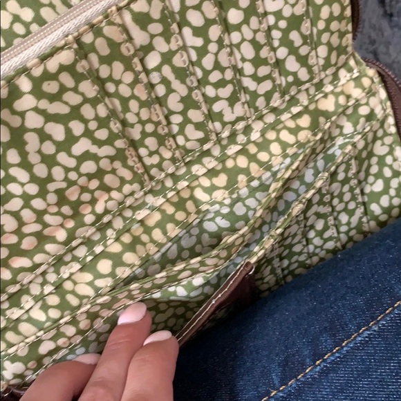 Fossil black white brown wallet with green pattern - Picture 4 of 7